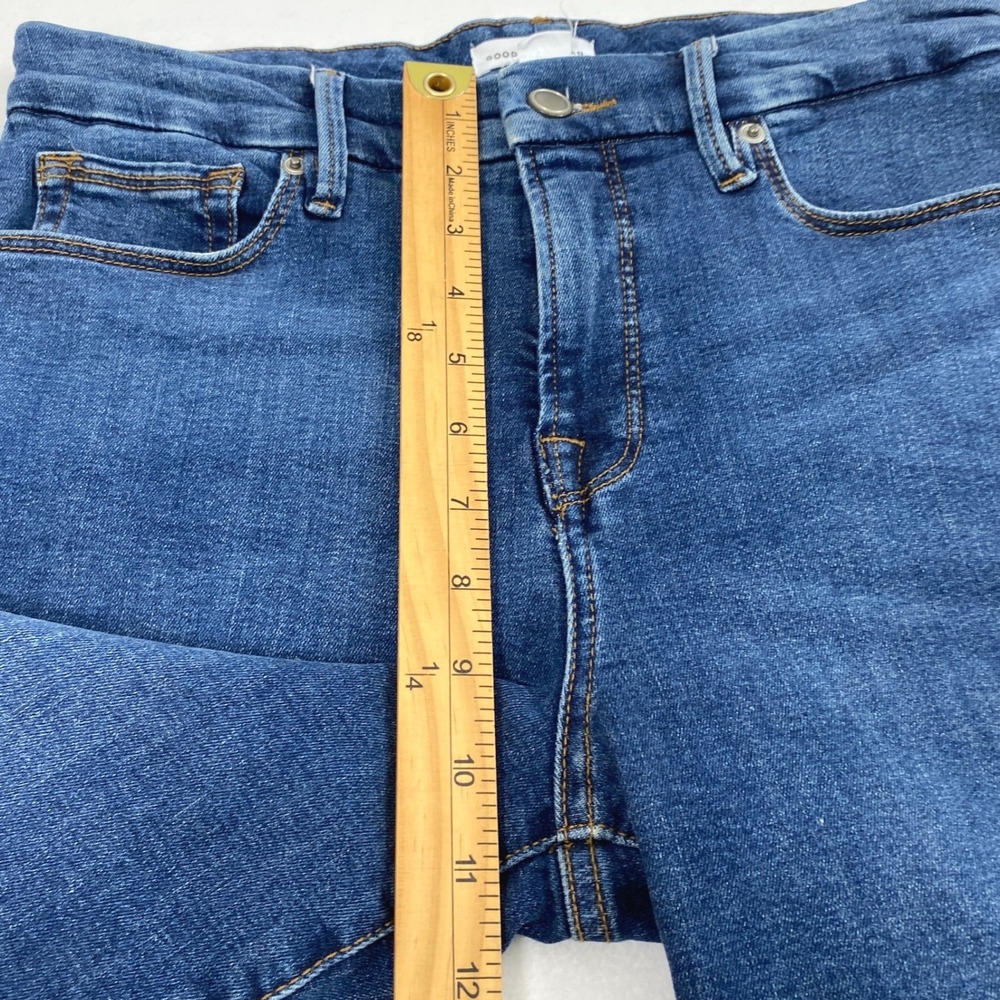 Good American Jeans Womens 8 Good Petite Straight High Rise Medium Wash Denim - Picture 9 of 12